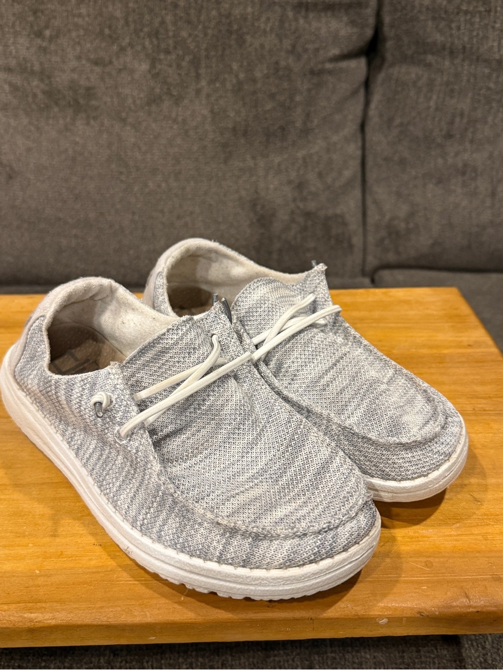 HEYDUDE Women's Wendy Sox Slip-On Shoes in Glacier Grey size 6